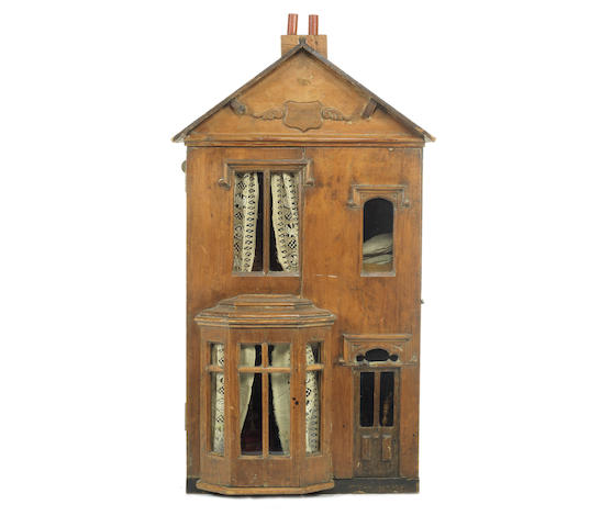 Appraisal: A fine wooden dolls house English circa The natural polished