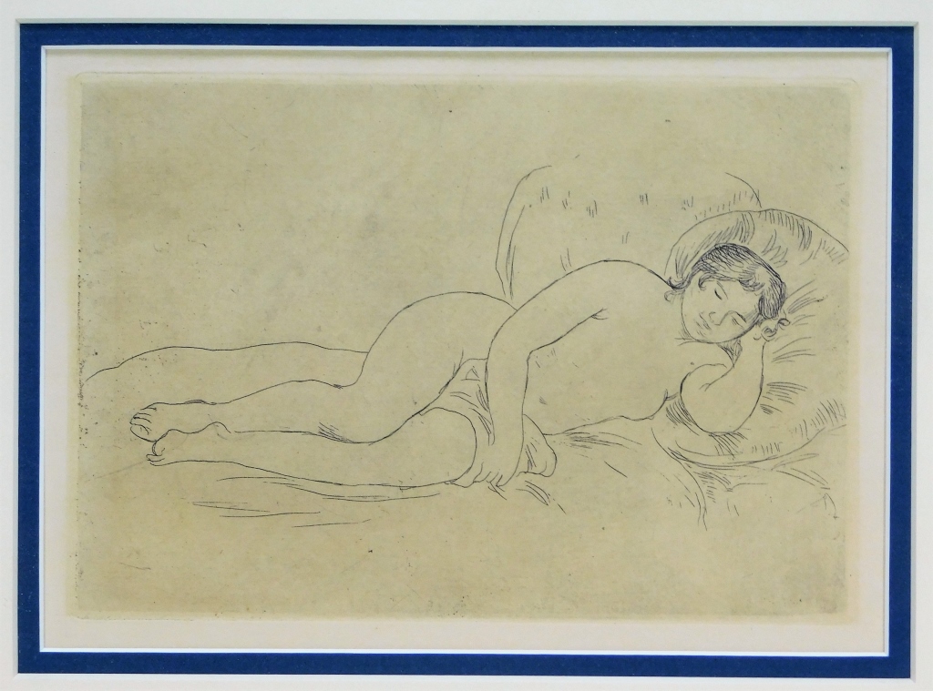 Appraisal: AFT PIERRE AUGUSTE RENOIR RECLINING NUDE ETCHING France - Depicts