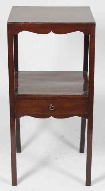 Appraisal: A George III mahogany square washstand the platform fitted a