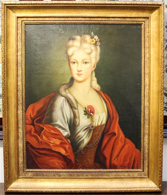 Appraisal: Sale Lot Artist Unknown Portrait of a Lady oil on