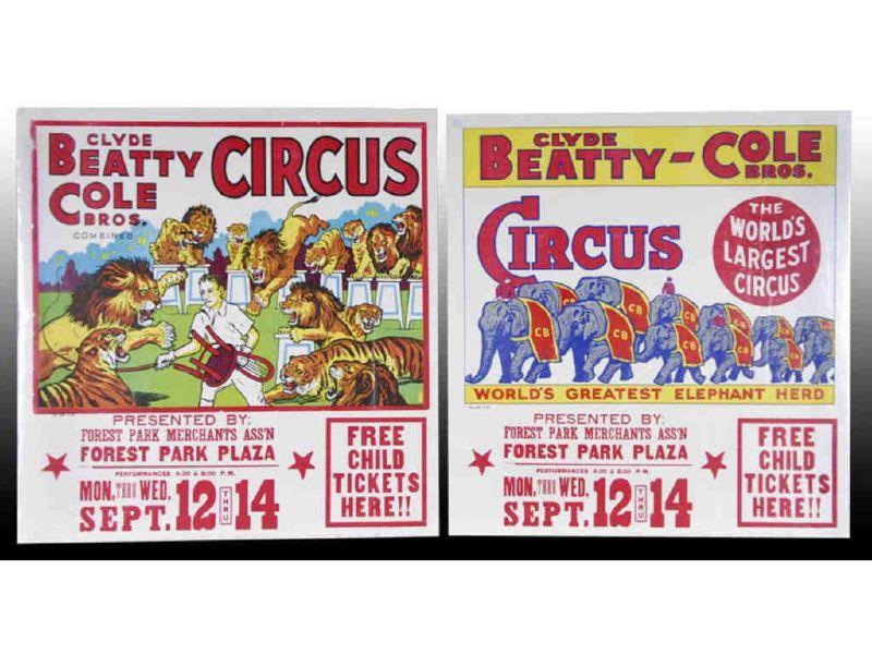 Appraisal: Lot of Circus Posters Description '' x '' Clyde Beatty