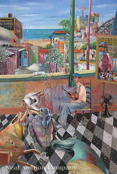 Appraisal: Noel Rockmore American New Orleans - Coney Island Labyrinth oil