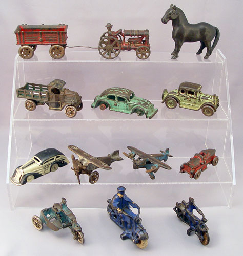 Appraisal: LOT OF VINTAGE TOY CARS TRUCKS PLANES MOTORCYCLES To include