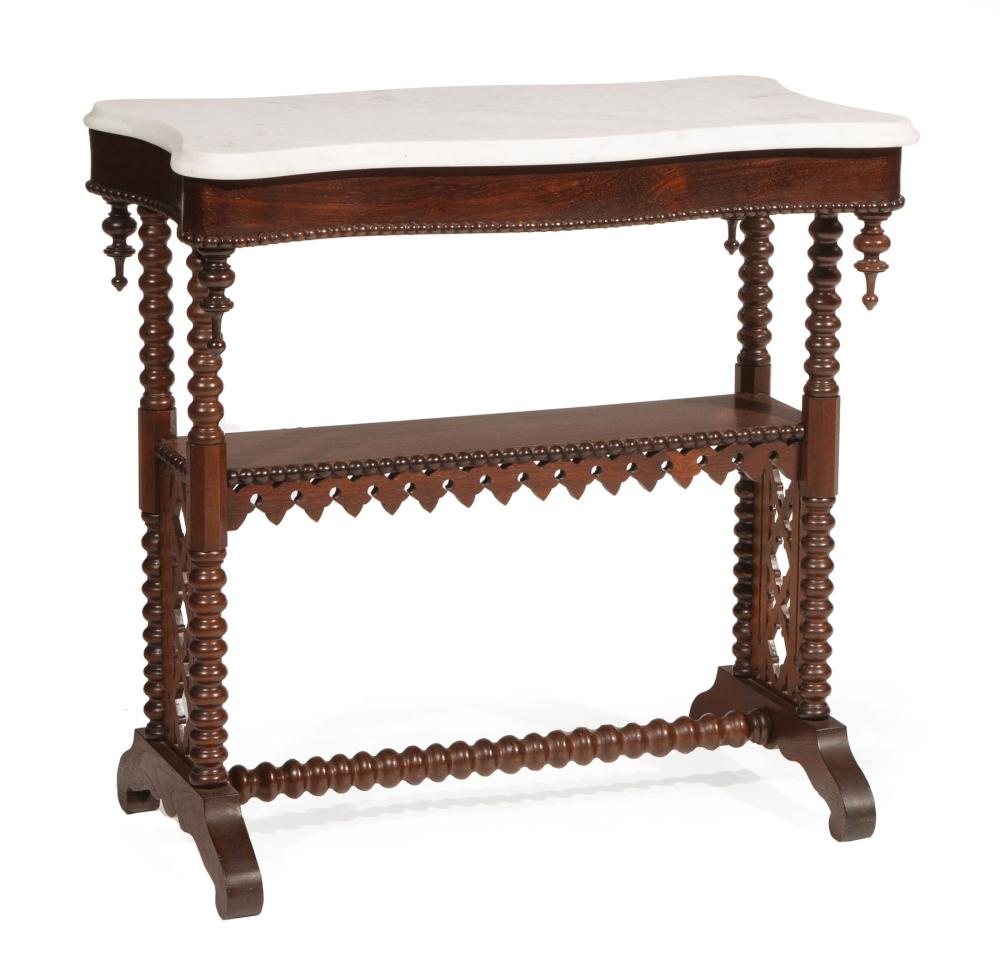 Appraisal: American Late Classical Carved Rosewood Side Table c likely J