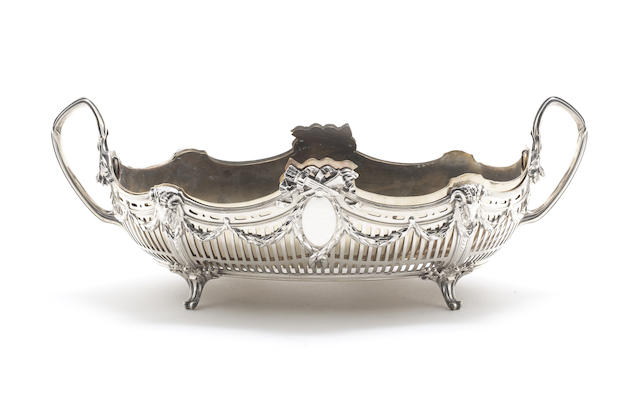 Appraisal: A late th early th century German silver two-handle jardin