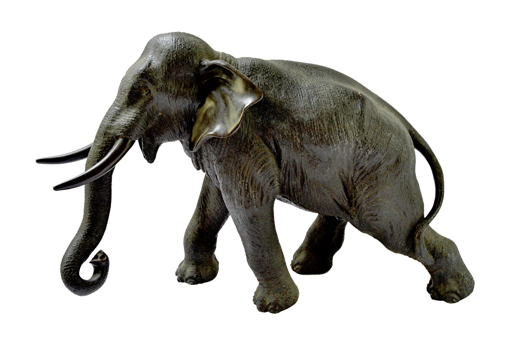 Appraisal: A Japanese bronze figure of a striding elephant by Genryusai