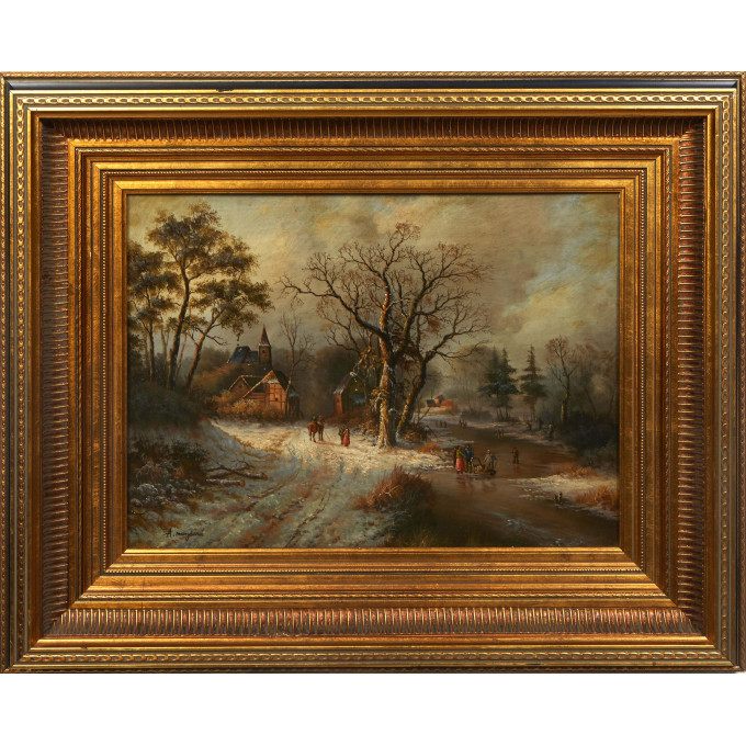 Appraisal: Albert Munghard American - Ice Skating Winter Scene th c