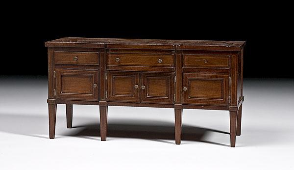 Appraisal: CHILD'S MAHOGANY HEPPLEWHITE SIDEBOARD American late th-early th century having