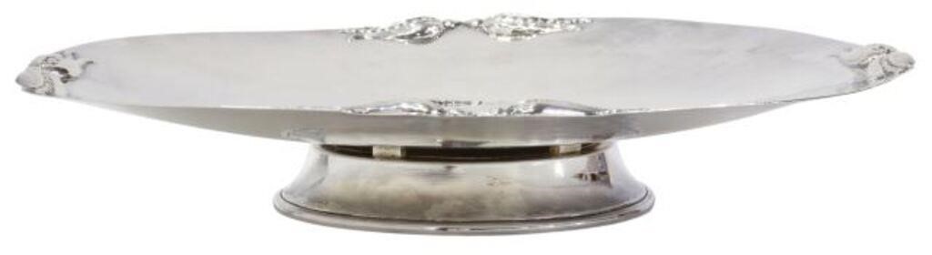 Appraisal: Modernist sterling silver footed cake plate Carl Poul Petersen Danish