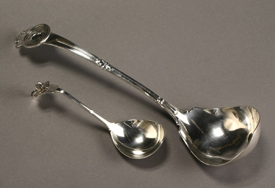 Appraisal: Two Gorham Silver Ladles The first a punch ladle Medallion