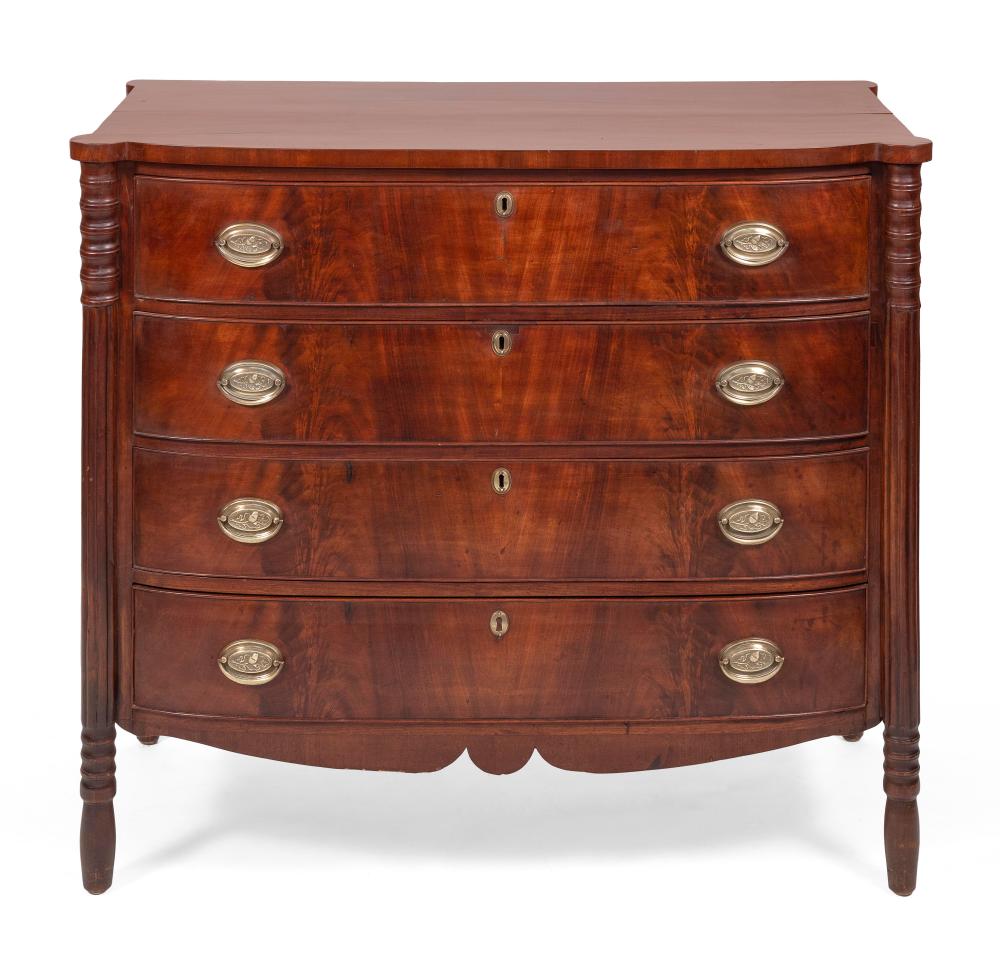 Appraisal: SHERATON BOWFRONT CHEST CIRCA HEIGHT WIDTH DEPTH SHERATON BOWFRONT CHEST