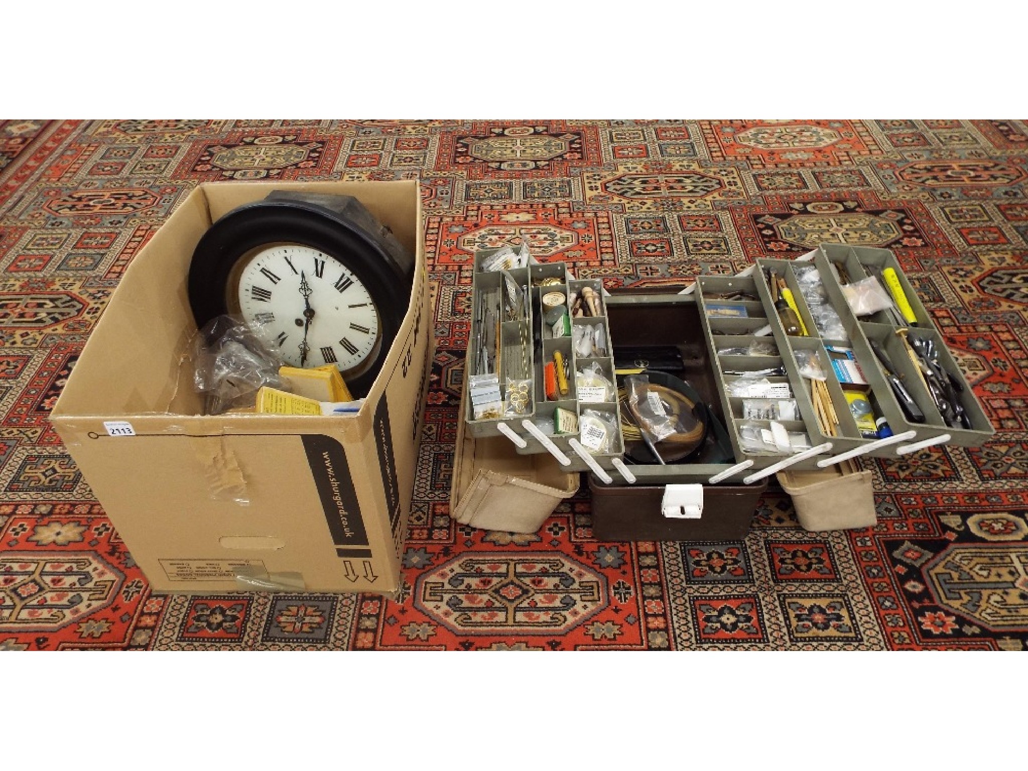 Appraisal: Quantity of miscellaneous clock parts and tools to include a