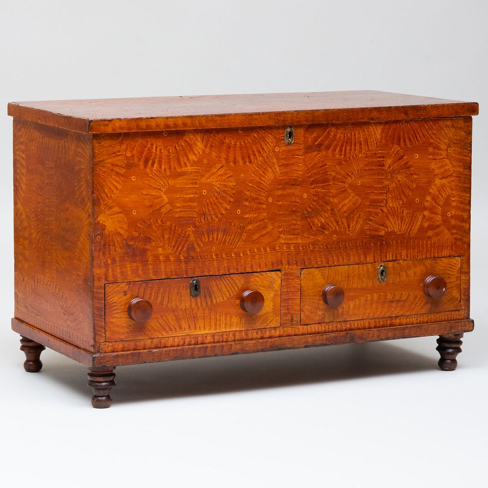 Appraisal: Grain Painted Blanket Chest Opening to a welled interior with