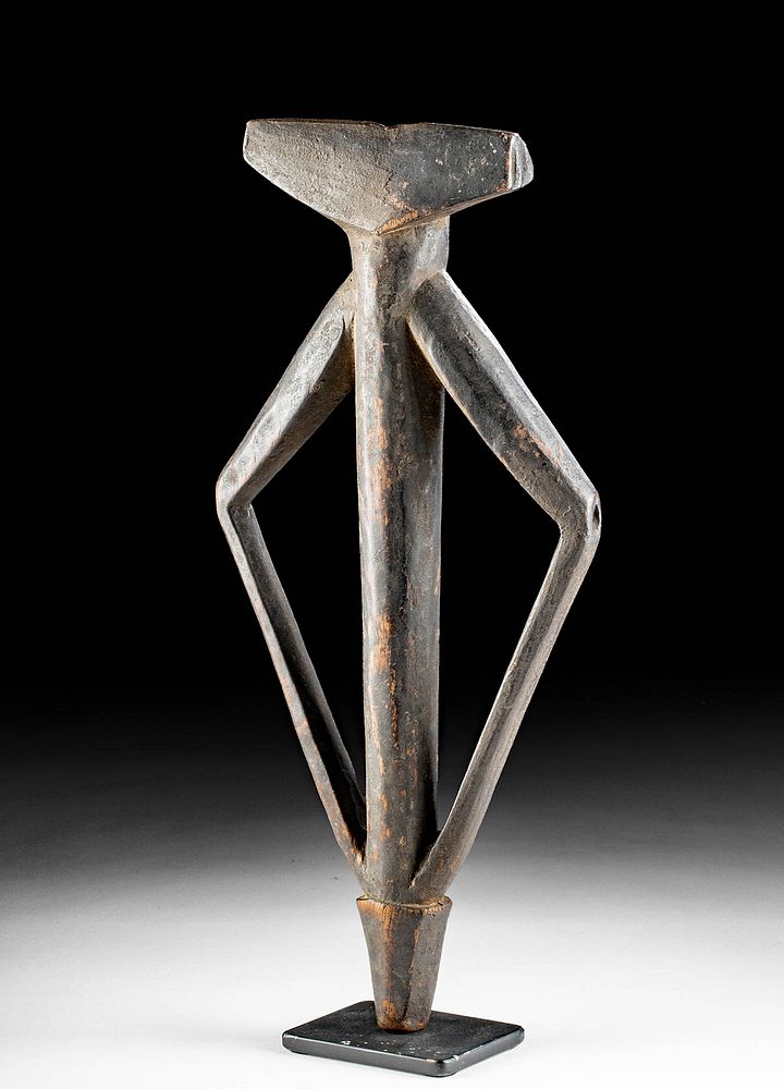 Appraisal: th C Mossi Wood Figural Whistle West Africa Burkino Faso