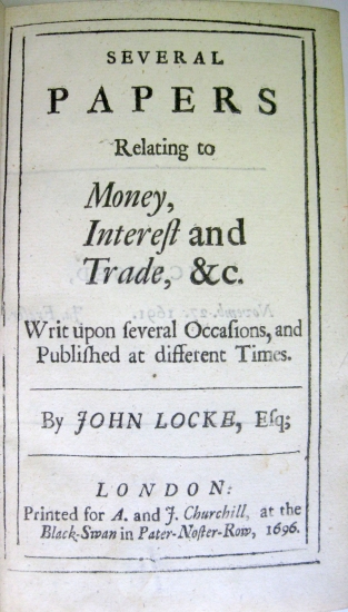 Appraisal: LOCKE JOHN Several Papers relating to Money Interest and Trade