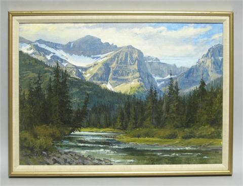 Appraisal: KIMBALL WARREN AMERICAN - GLACIER PARK Oil on canvas board