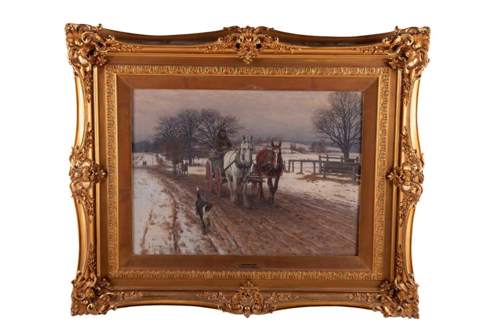 Appraisal: RICHARD LORENZ WINTER'S END circa oil on canvas signed and