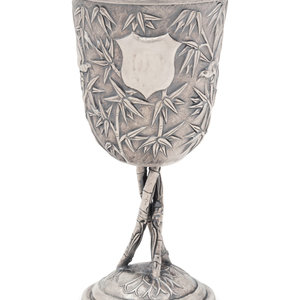 Appraisal: A Chinese Export Silver Goblet Cumwo Hong Kong Circa marked