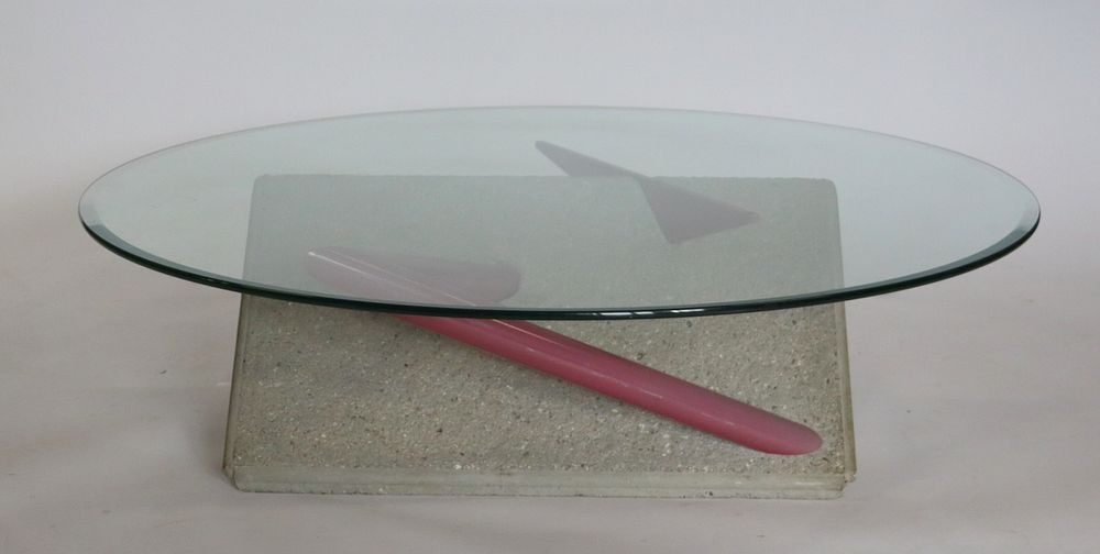 Appraisal: Ettore Sottsass Design Coffee Table Very decorative with glass top