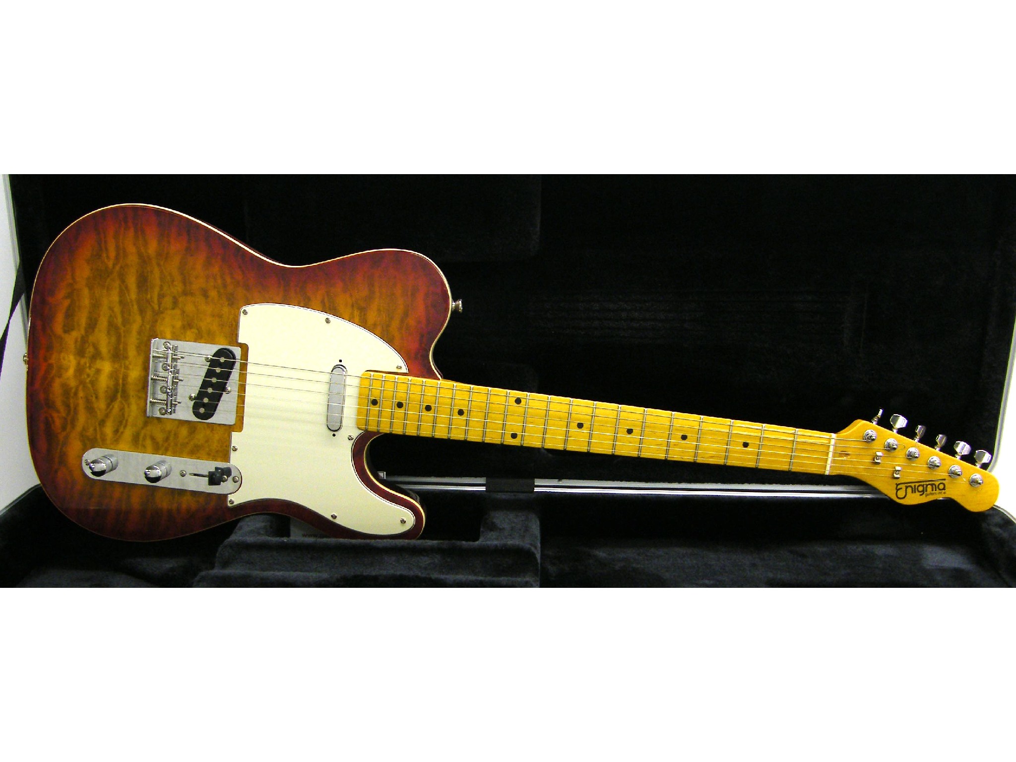 Appraisal: Enigma Telecaster style electric guitar quilted burst finish electrics appear