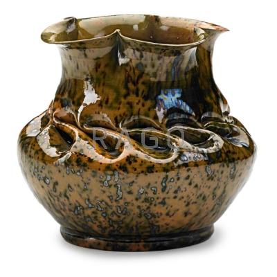 Appraisal: GEORGE OHR Fine squat vase with deep in-body twist and