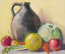 Appraisal: Adam Lehr American Ohio - Still life with vegetables Watercolor