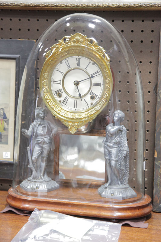 Appraisal: ANSONIA CRYSTAL PALACE MANTEL CLOCK Eight day time strike clock