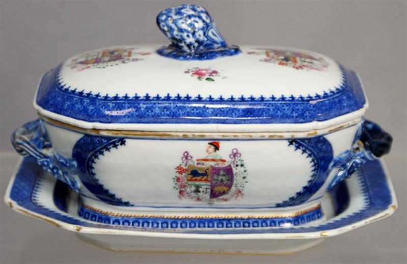 Appraisal: th c Chinese export Armorial covered tureen and under plate