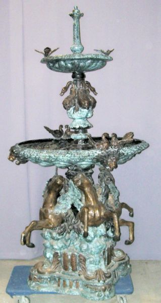 Appraisal: Spectacular Cast Metal Figural Garden Fountain Cast metal garden fountain