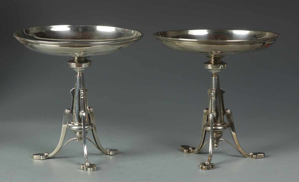 Appraisal: Pair of Unmarked Sterling Compotes Pair of Unmarked Sterling Compotes