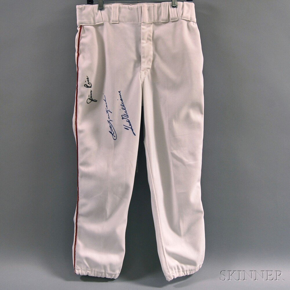 Appraisal: Uniform Pants Autographed by Ted Williams Carl Yastrzemski and Jim