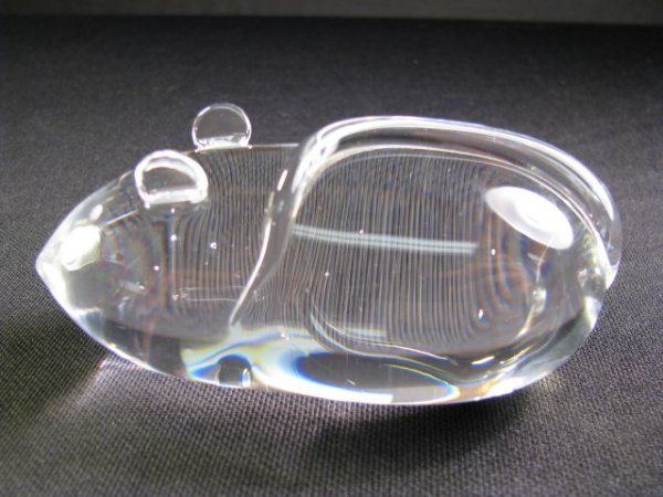 Appraisal: Clear crystal mouse figurine or paperweight by Kosta Measures high