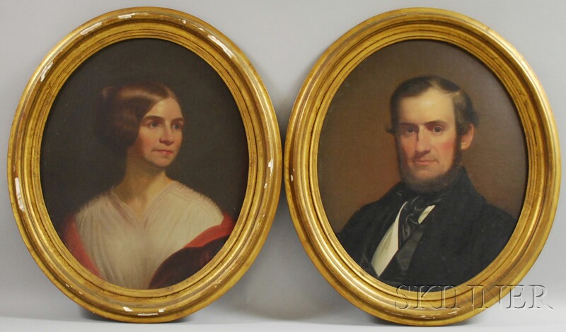 Appraisal: Framed Pair of th Century American School Oil on Canvas