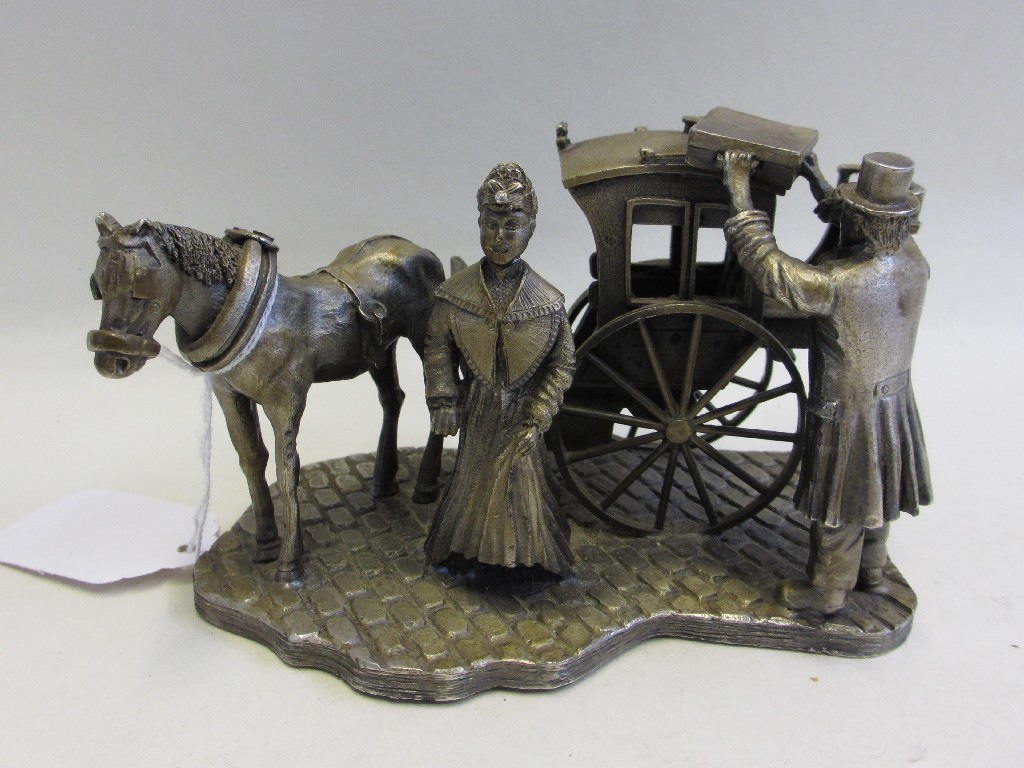 Appraisal: Modern pewter figure Hansom Cab by The Tudor Mint