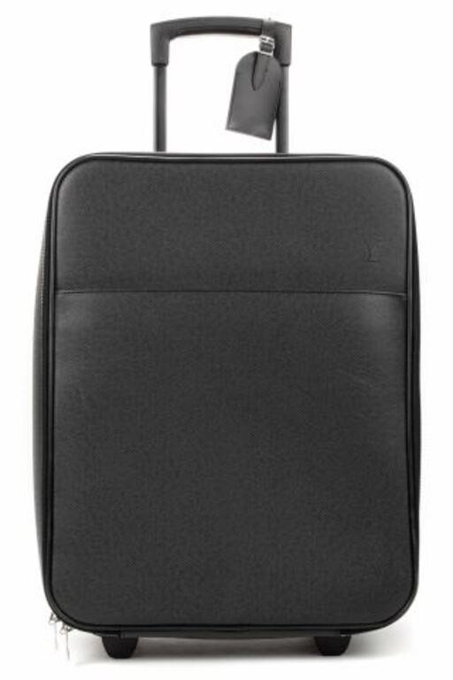 Appraisal: Louis Vuitton Pegase rolling suitcase in black grained leather with