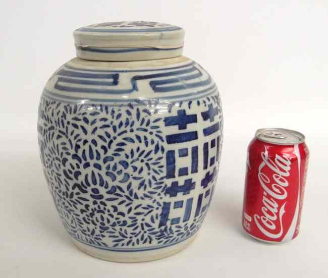 Appraisal: Asian blue and white ginger jar '' Ht