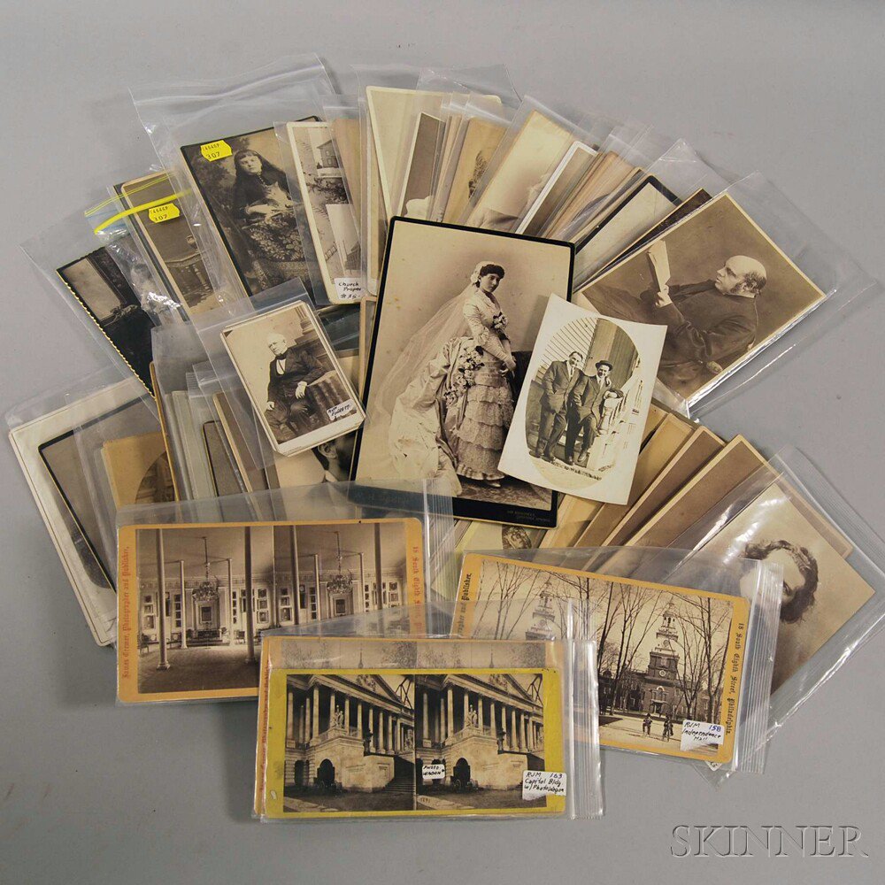 Appraisal: Group of Cabinet Cards Stereocards and Miscellaneous Photos approx sixty