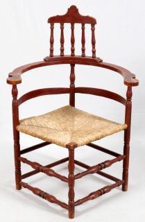 Appraisal: AMERICAN PRIMITIVE CORNER CHAIR AMERICAN PRIMITIVE CORNER CHAIR H A