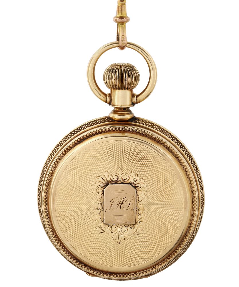 Appraisal: AN AMERICAN WALTHAM K GOLD AND ENAMEL HUNTER CASE KEYLESS