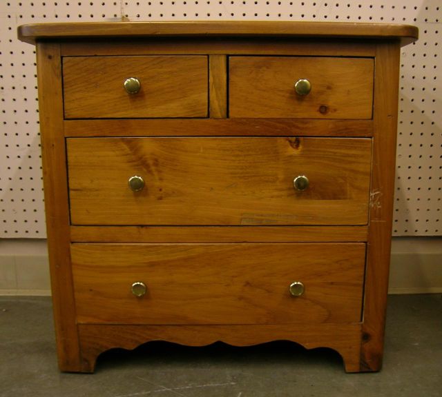 Appraisal: Miniature four-drawer pine chest nightstand in early American style