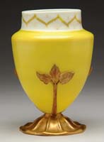 Appraisal: TIFFANY TEL EL AMARNA VASE Vibrant yellow glass vase with