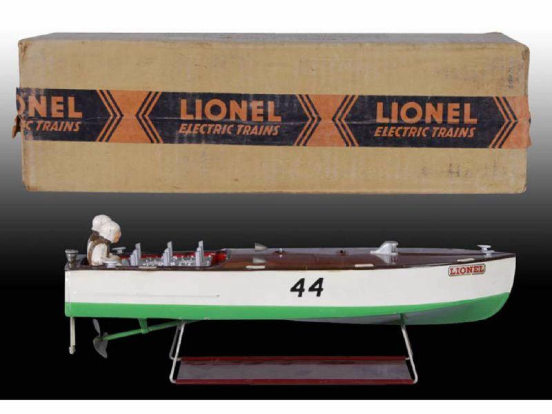 Appraisal: Lionel Tinplate Clockwork Speedboat Toy with Origi Description '' L