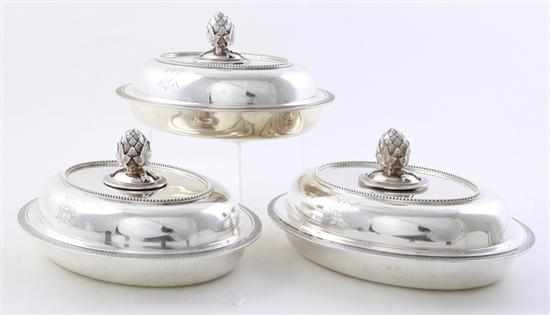 Appraisal: Fine set of Tiffany Co sterling covered entree dishes New