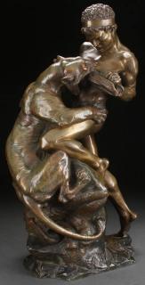 Appraisal: BRONZE GROUPING BY E DROUOT EDUOUARD DROUOT French - Slave