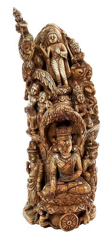 Appraisal: Rare Burmese Ivory Carving Life of the Buddha age unknown