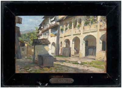 Appraisal: Luigi Gioli painting Italian - view of a village street