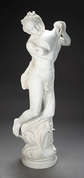 Appraisal: A Belle poque style carved marble figure of a water