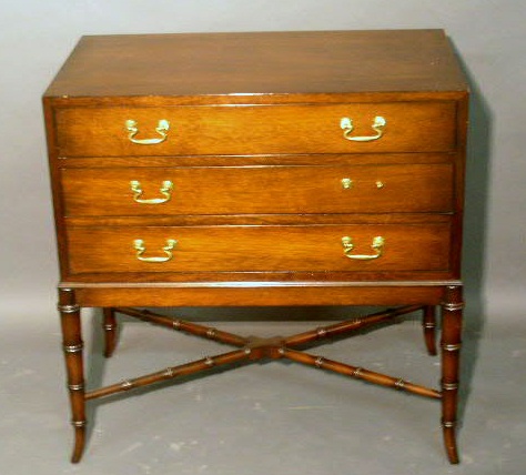 Appraisal: Mahogany chest-on-stand c h x w x d