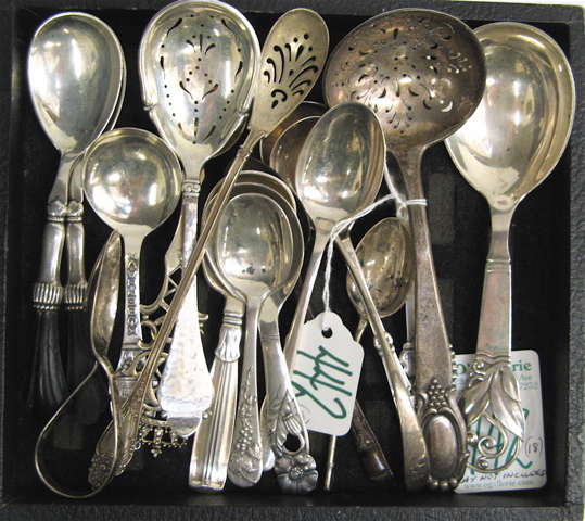 Appraisal: AMERICAN DANISH SILVER SPOONS Sterling or with the Danish hallmark