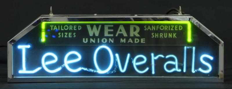 Appraisal: Lee Overalls Neon Sign Description s Salina KS to present